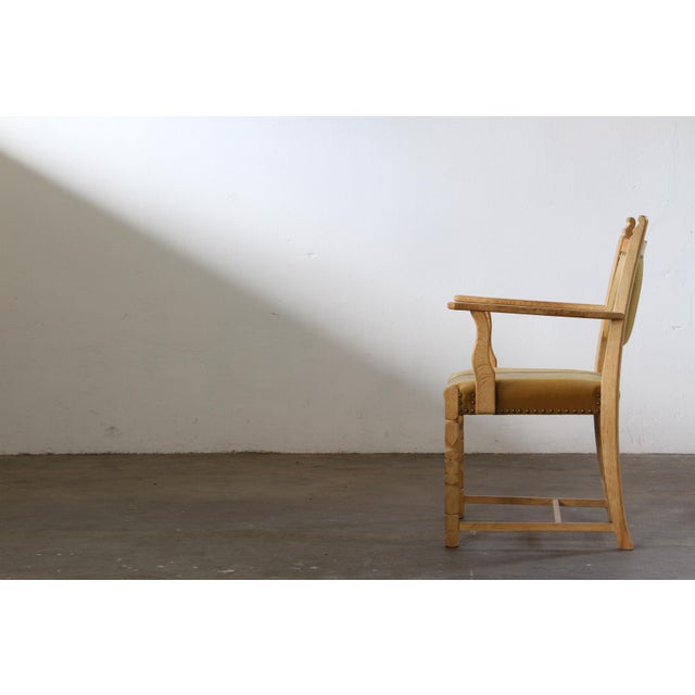 Vintage Danish Oak Brutalist Armchair in the style of Henning Kjærnulf, 1960s For Sale - Image 6 of 18