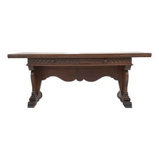 Walnut Dining Table with Drawers For Sale