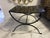 Vintage Wrought Iron Curule Style Stool For Sale - Image 4 of 8