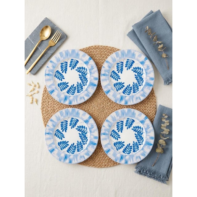 Vintage Marie Daâge Hand-Painted Limoges Porcelain Dinner Plates - Set of 4 For Sale In West Palm - Image 6 of 8