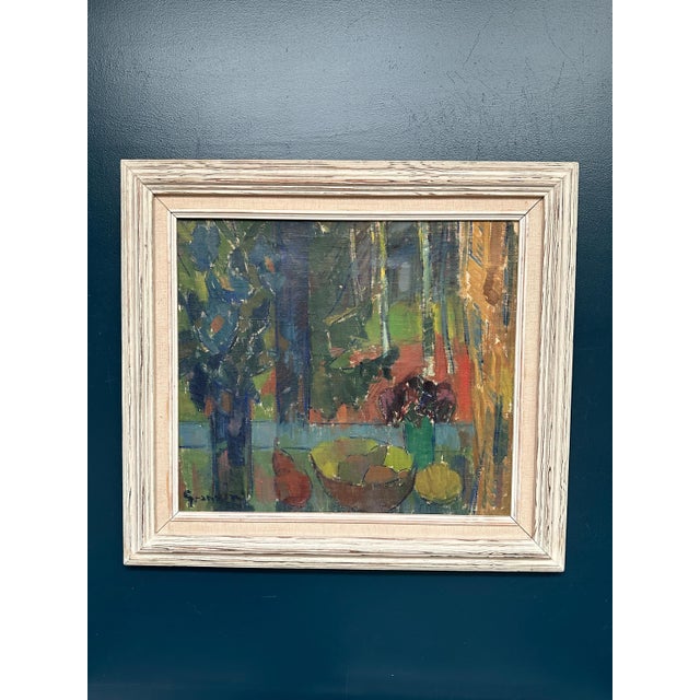 Svan Grandin, Still Life with Fruit Bowl, 1950s, Oil Painting on Canvas, Framed For Sale - Image 10 of 11