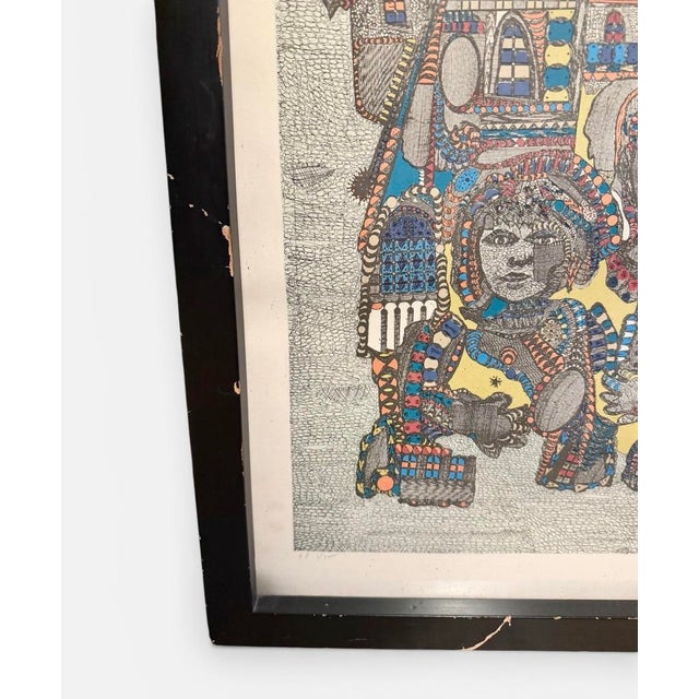 Abstract 1980s “Duet" by Ovadia Alkara Framed, Signed, Numbered 1/35 Printers Proof 27” X 21” For Sale - Image 3 of 12