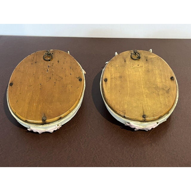 Antique Porcelain Wall or Mantel Mirrors with Cherubs and Birds from Meissen, Germany, Set of 3 For Sale - Image 16 of 18