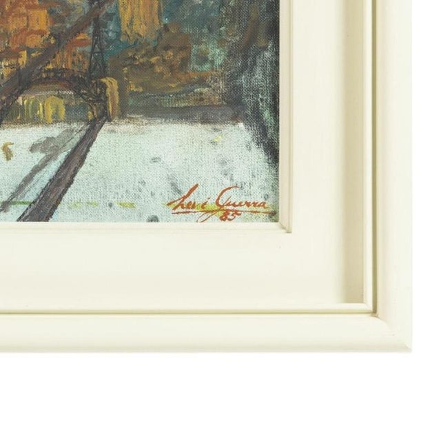 1920s Levi Guerra, Port View, 1920s, Oil on Canvas For Sale - Image 5 of 6