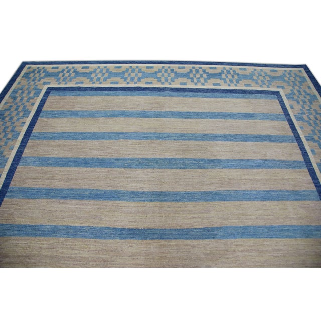 Textile Modern Turkish Oushak Rug 9'10" x 12'1" For Sale - Image 7 of 10