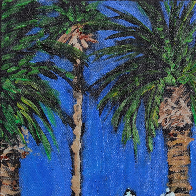 2020s Electric Blue Lacma Lights - Original Los Angeles Landmark Acrylic Painting on Canvas by Kathleen Keifer For Sale - Image 5 of 9