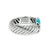 Metal David Yurman Sculpted 925 Silver Turquoise Cable Waverly Cuff Bangle Bracelet For Sale - Image 7 of 8