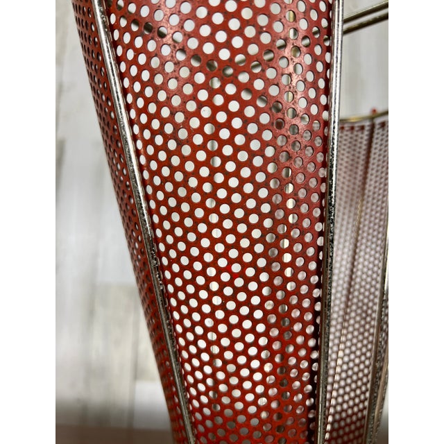 Perforated Metal Umbrella Stand Attributed to Mathieu Mategot For Sale - Image 11 of 12