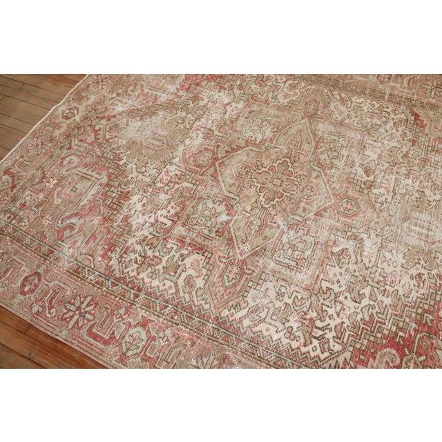 Feminine Worn Antique Heriz - 6'1" x 8' For Sale - Image 4 of 9