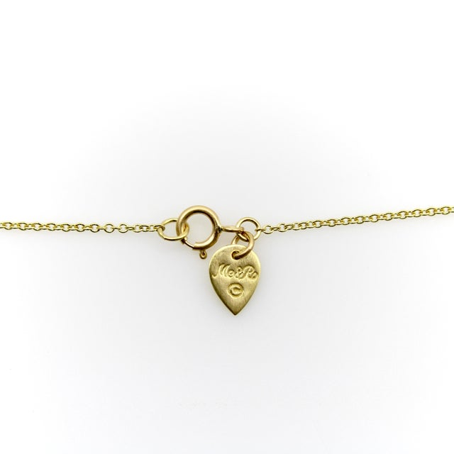 Metal 1990s 18k Gold Me & Ro Paisley Moon and Star Necklace For Sale - Image 7 of 9