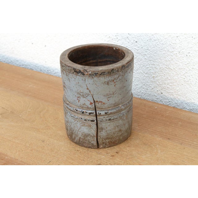 Antique Lavender-Gray Goa Measuring Pot For Sale - Image 4 of 5