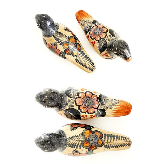 1960s Tonalá Mexico Ceramic Bird Figurines, a Pair For Sale - Image 9 of 11