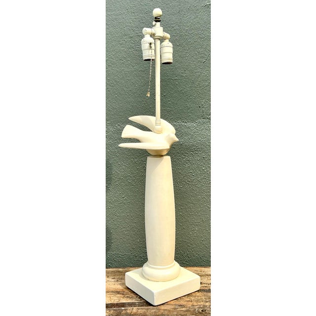 Vintage Painted Bird Lamp For Sale - Image 10 of 12