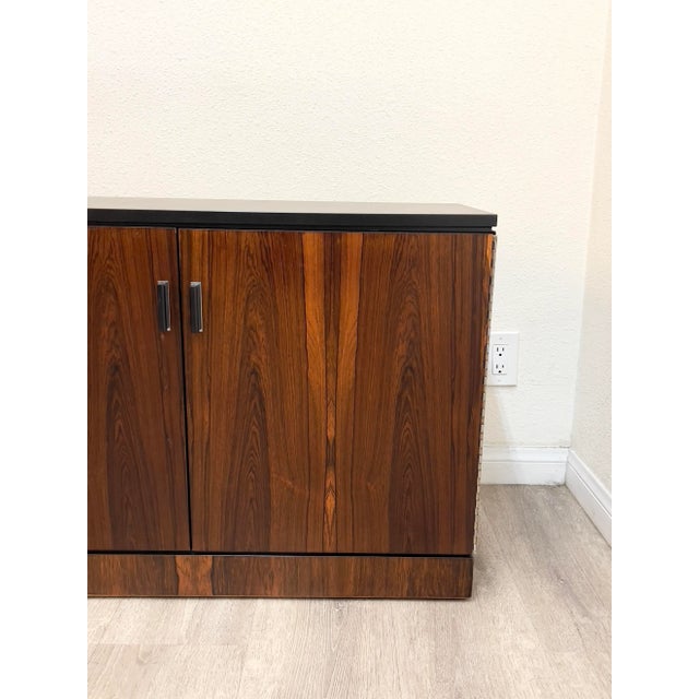 Brown Pair of Mid Century Modern Rosewood Cabinets For Sale - Image 8 of 11