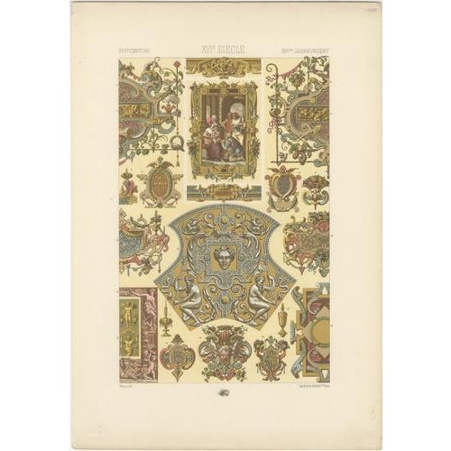 Late 19th Century Albert Racinet, Renaissance Ornament Plates, 1873, Lithograph, Set of 3 For Sale - Image 5 of 9