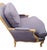 Ink Blue Vintage J. Royale French Bergère Chair & Ottoman With a Gilded Wood Frame For Sale - Image 8 of 12