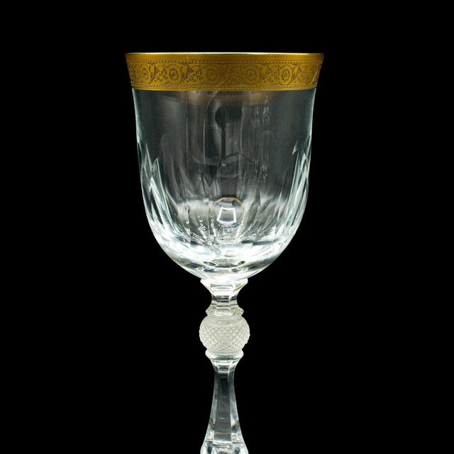 1920s Set of 4 Antique French Glass Wine Glasses For Sale - Image 6 of 13
