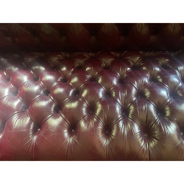 Animal Skin Vintage Chesterfield Style Leather Sofa by Hancock and Moore For Sale - Image 7 of 16