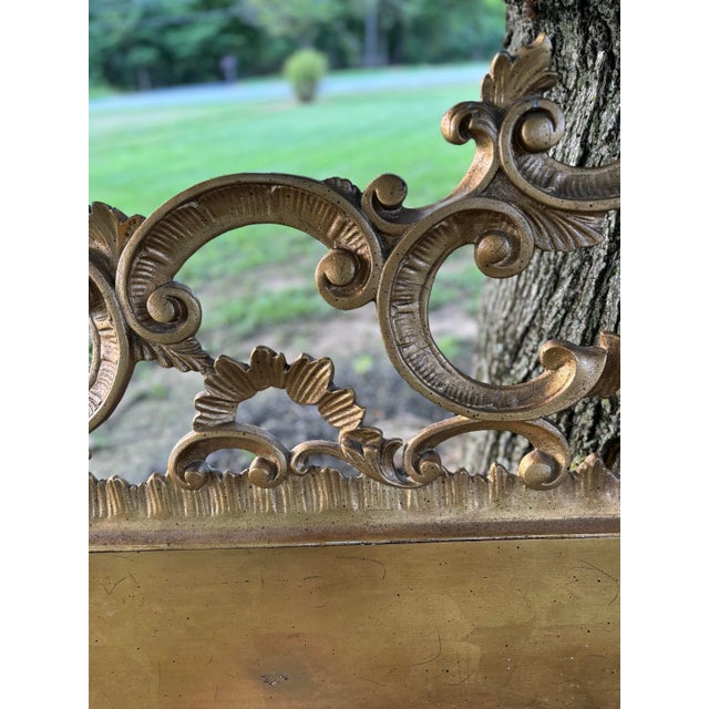 1950s 1950s Mid Century Italian Hollywood Regency Gilt Metal King Headboard. For Sale - Image 5 of 10