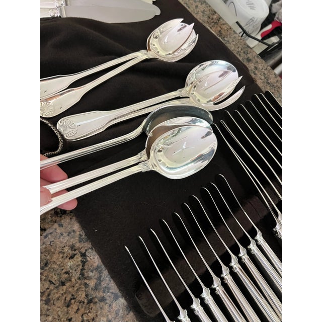 1930s Vendome Arcantia by Christofle France Silverplated Flatware Set 86 Pieces For Sale - Image 5 of 12