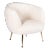 Beatrice Curved Accent Chair in Off White For Sale