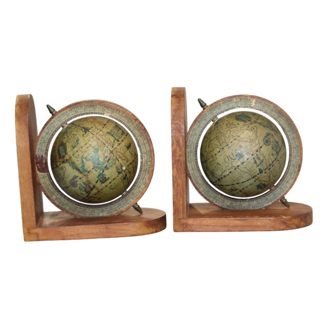 World Globe Bookends, Set of 2 For Sale