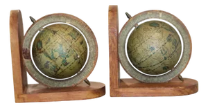 World Globe Bookends, Set of 2