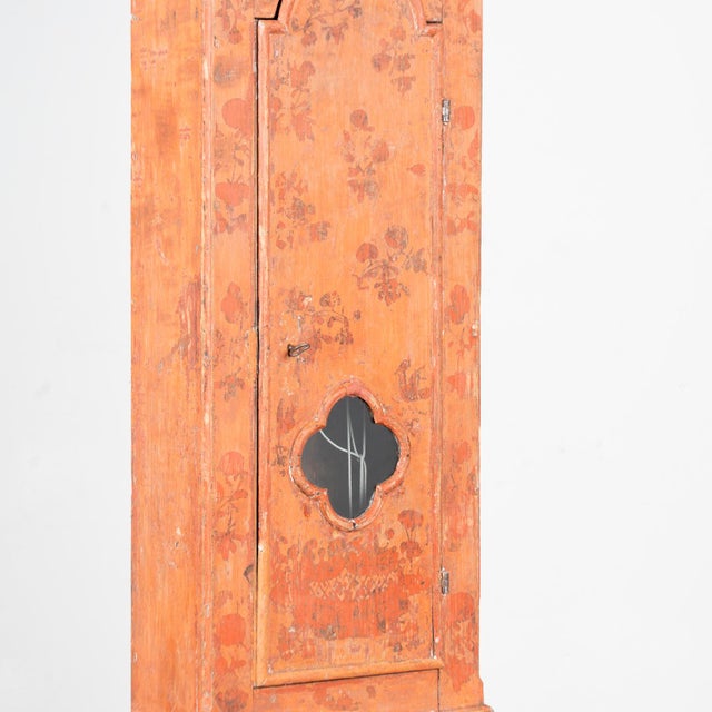 Early 19th Century Original Hand Painted Tall Swedish Grandfather Clock For Sale - Image 10 of 14