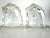 Striking pair of French Art Deco molded glass bookends depicting stylized horse heads. Crafted in heavy clear pressed...