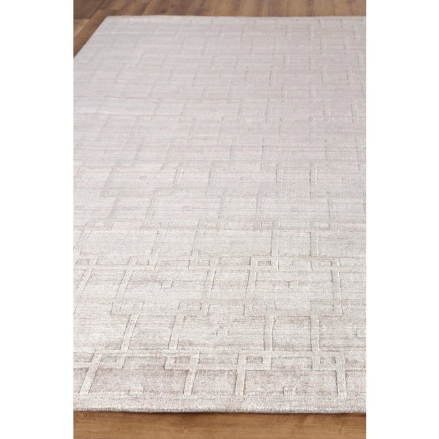 Transitional Exquisite Rugs Devonshire Handmade Bamboo Silk & Cotton Beige Rug-12'X15' For Sale - Image 3 of 7