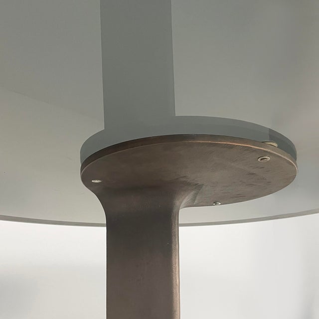 Metal Italian Modern Round TL59 Dining Table attributed to Afra and Tobia Scarpa for Poggi, 1980s For Sale - Image 7 of 18