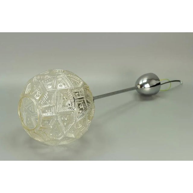 Mid-Century Modern Glass & Chrome Pendant Light For Sale - Image 13 of 18