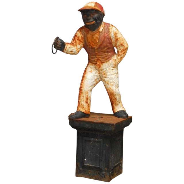 Original "Jocko the Jockey" Cast Iron Hitching Post Chairish