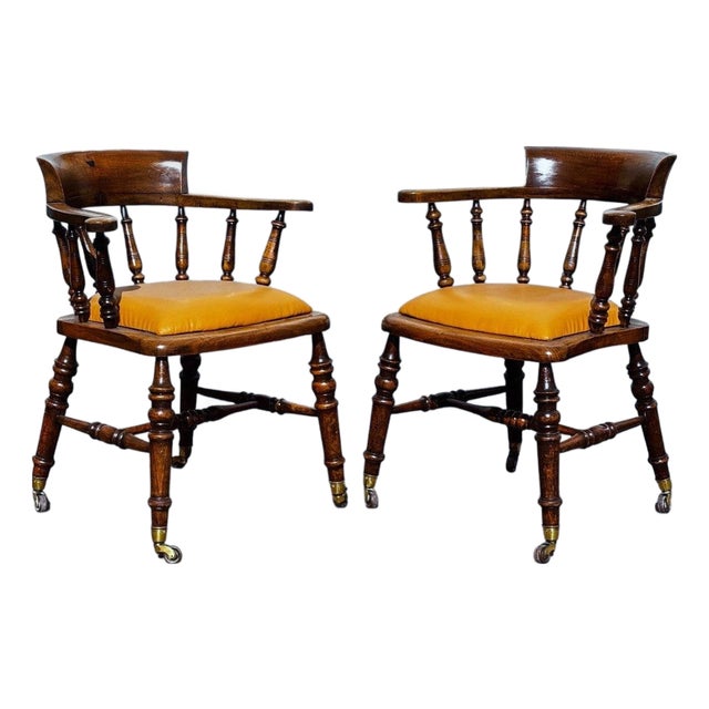 Victorian Library Armchairs, Set of 2 For Sale