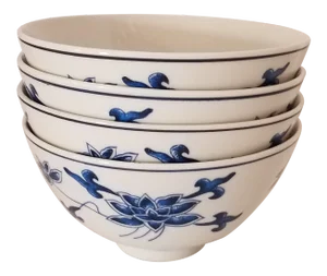 Vintage Great China Zhongdu Jingdez Porcelain Rice Bowls- Set of 4