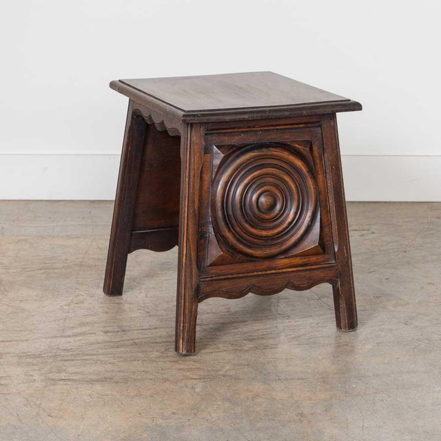 Charles Dudouyt 1940s Pair of French Carved Wood Tables Attributed to Charles Dudouyt For Sale - Image 4 of 10