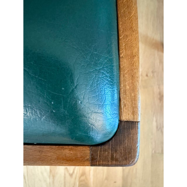 Pair of Vintage Mid Century Wood and Leather Chairs For Sale - Image 9 of 12