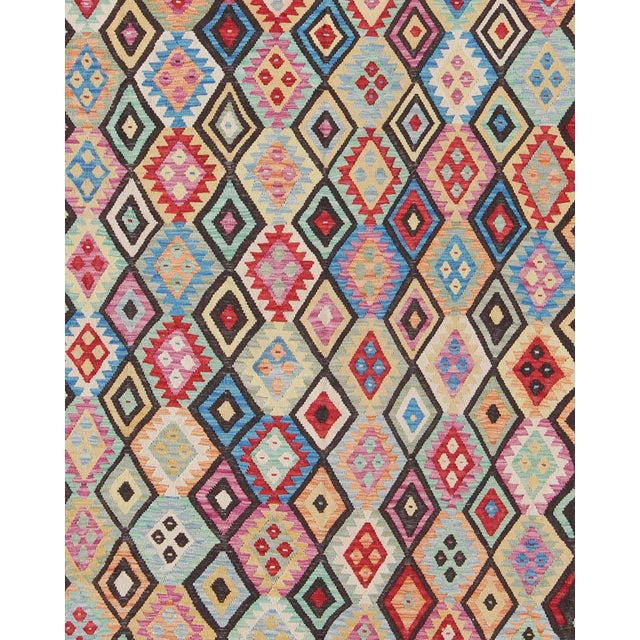 Measures: 9'3 x 11'6. Colorful Tribal Vintage Kilim, rug ABT-8120937, country of origin / type: Afghanistan / Kilim, circa...