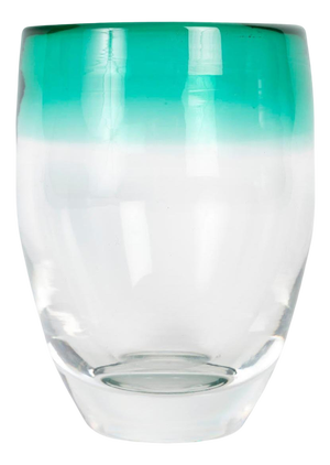 Modern Green Shaded Crystal Vase, 20th Century