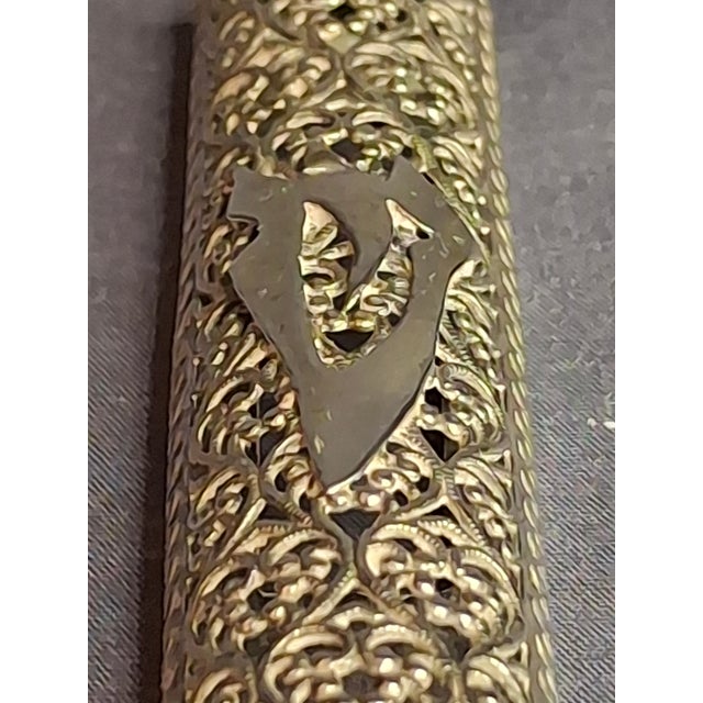 Vintage Bezalel Israel Sterling Silver Filigree Mezuzah Case 925 Judaica 5.25" For Sale In Boston - Image 6 of 11