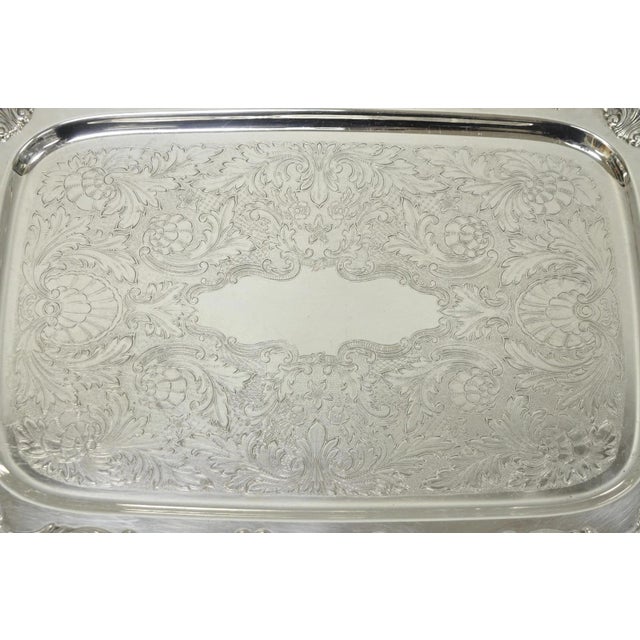 Mid 20th Century Vintage Wm a Rogers Victorian Silver Plated Twin Handle Serving Platter Bar Tray For Sale - Image 5 of 14
