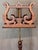 Victorian Mid 19th Century American Mahogany and Brass Lyre-Form Duet Stand For Sale - Image 3 of 10