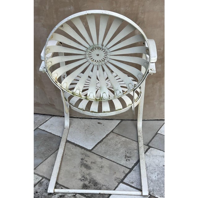 French François Carré Sunburst Garden Rocker Chair For Sale In San Francisco - Image 6 of 12