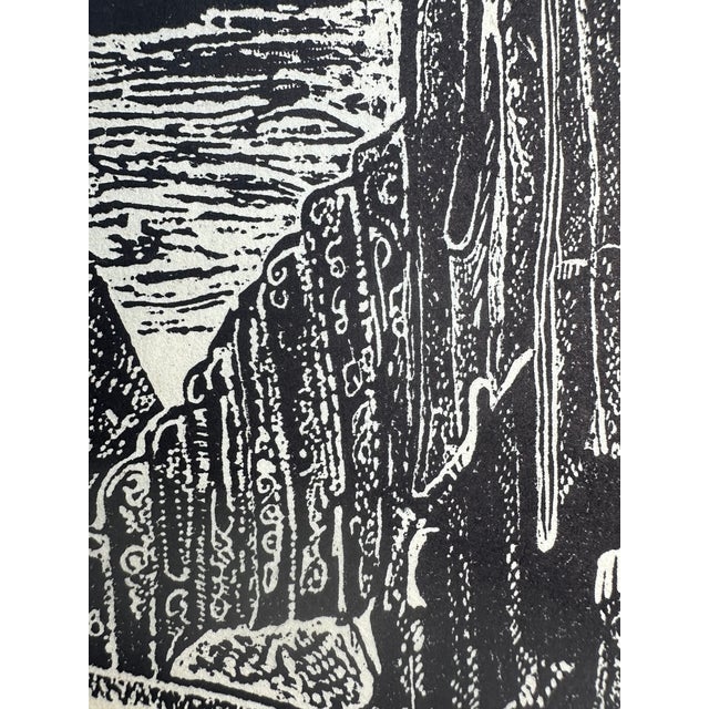 Paper 1970s "As It Was" Contemporary Original Block Print For Sale - Image 7 of 7
