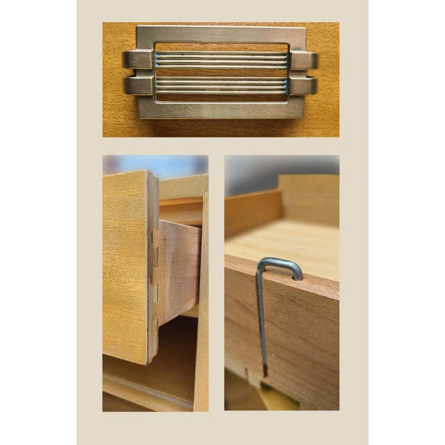 Mid 20th Century Nightstand Cabinet With Drawer & Adjustable Shelf by Raymond Loewy for Mengel-Man For Sale - Image 5 of 11