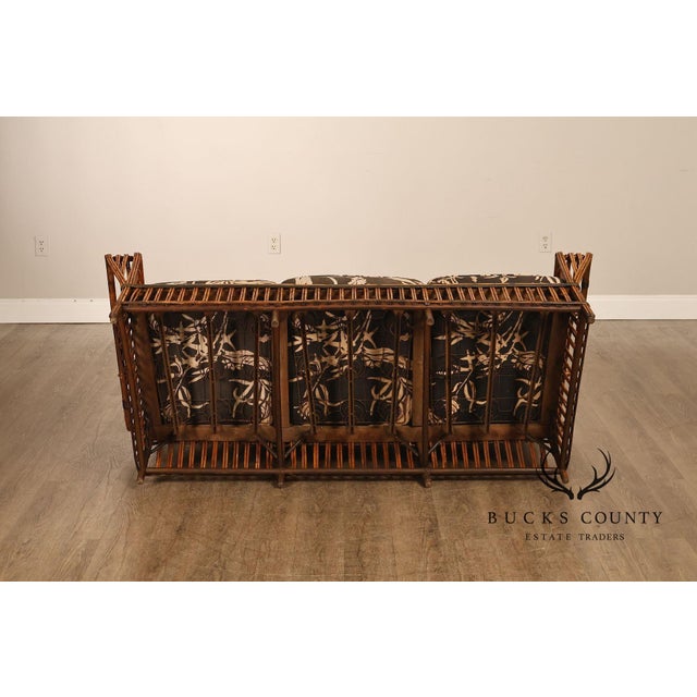 Antique Split Reed Rattan Sofa For Sale - Image 11 of 18