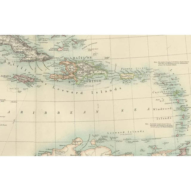 1900 - 1909 Map of the West India Islands and Central America, 1903 For Sale - Image 5 of 10