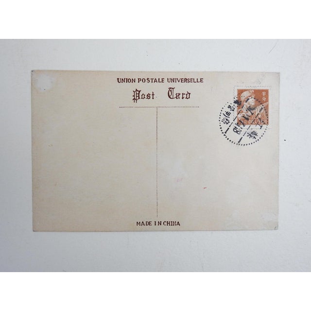 Chinese Vintage Chinese Collage With Stamps Postcard Boy and Rabbit For Sale - Image 3 of 4
