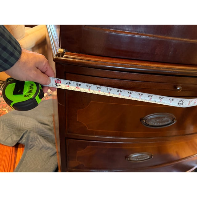 Bow Front Linen Press/Media Cabinet For Sale - Image 6 of 8