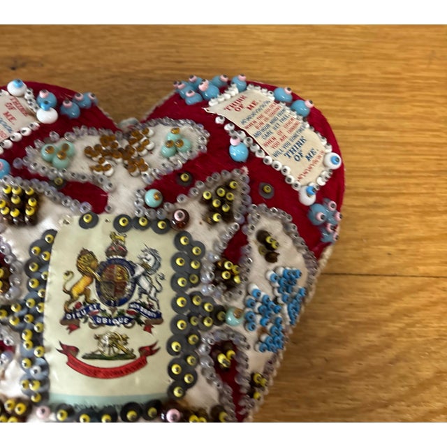 Antique English Ww1 Sweethart Pin Cushion For Sale - Image 4 of 11